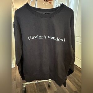 Etsy Black Taylor’s Version Sweatshirt with White Text